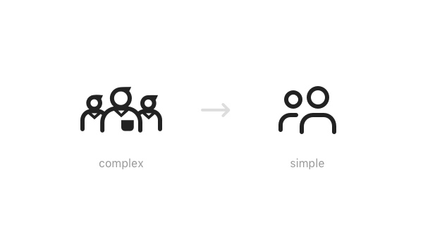 Complex icon reduce clarity